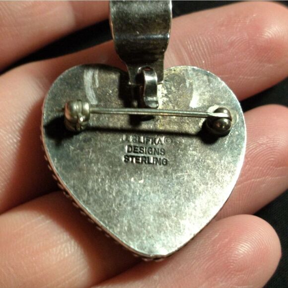 Joan Slifka lapis luzili sterling pin/pendant brooch - Picture 9 of 11